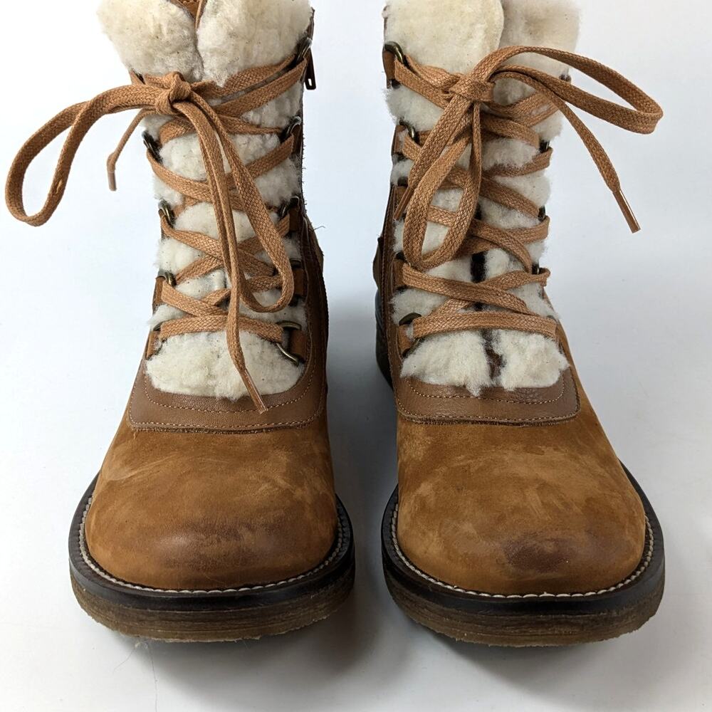 Bueno Women's 6.5 Boots Leather Teddy Tobacco Lined Zip New NWT Winter EUR 37 - Picture 2 of 13